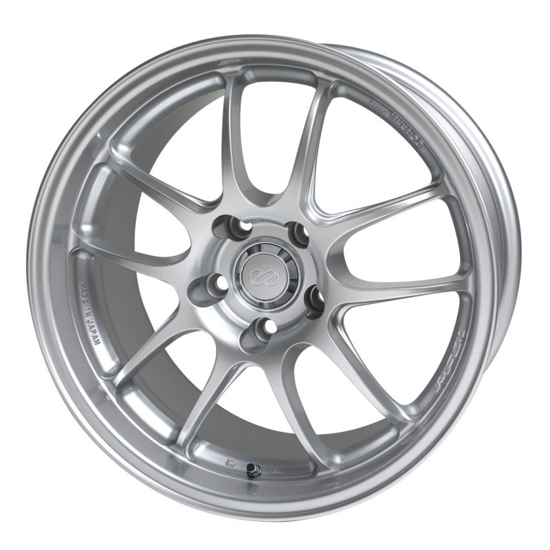Enkei PF01 18x8.5 48mm Offset 5x114.3 Bolt Pattern 75 Bore Dia Silver Wheel 08-10 Subaru STI
