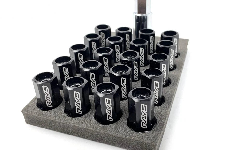 Rays Dura-Nut L32 Straight Type 12x1.25 Lug Nut Set 16 Lug 4 Lock Set - Black