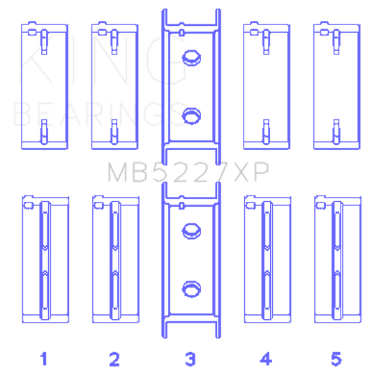 King Engine Bearings Mitsubishi 4G63/4G64 6 Bolt 1st Gen DSM Performance Main Bearing Set - Size STD