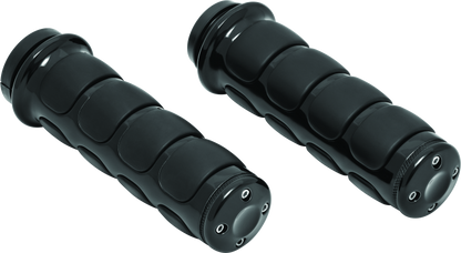Kuryakyn Premium ISO Grips Without Throttle Boss Throttle-By -Wire Black