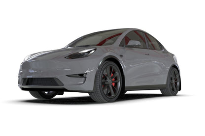 Rally Armor 20-26 Tesla Model Y, Juniper Y Black Mud Flap - Metallic Black Logo
