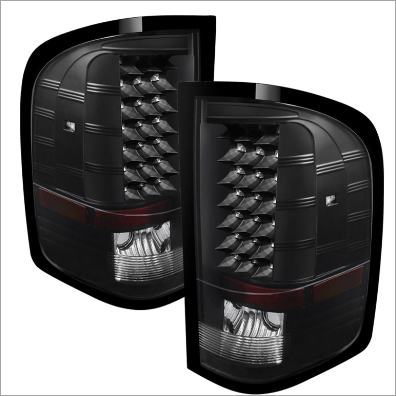 xTune Chevy Silverado 07-13 LED Tail Lights Black ALT-JH-CS07-LED-BK