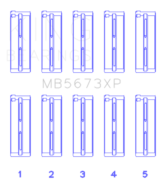 King Engine Bearings Honda F20C/F22C 16v Performance Main Bearing Set - Size STD