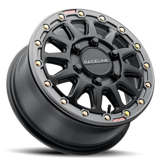 Raceline A14BG Alpha 15x7in/5x114.3 BP/25mm Offset/68mm Bore - Black & Gunmetal Ring Beadlock Wheel