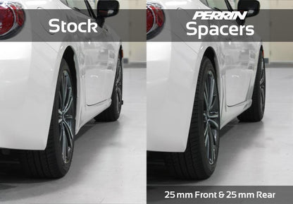 PERRIN 02-14 Subaru WRX / 2004 STI / 13-25 BRZ & Toyota GR86 25mm Wheel Spacers 5x100 56mm CB - Pair