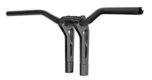 Performance Machine Phatbar H-Bar Assy, 9in Riser, 1-1/4in Bar, Int Wire, Gauge Mount - Black Ops