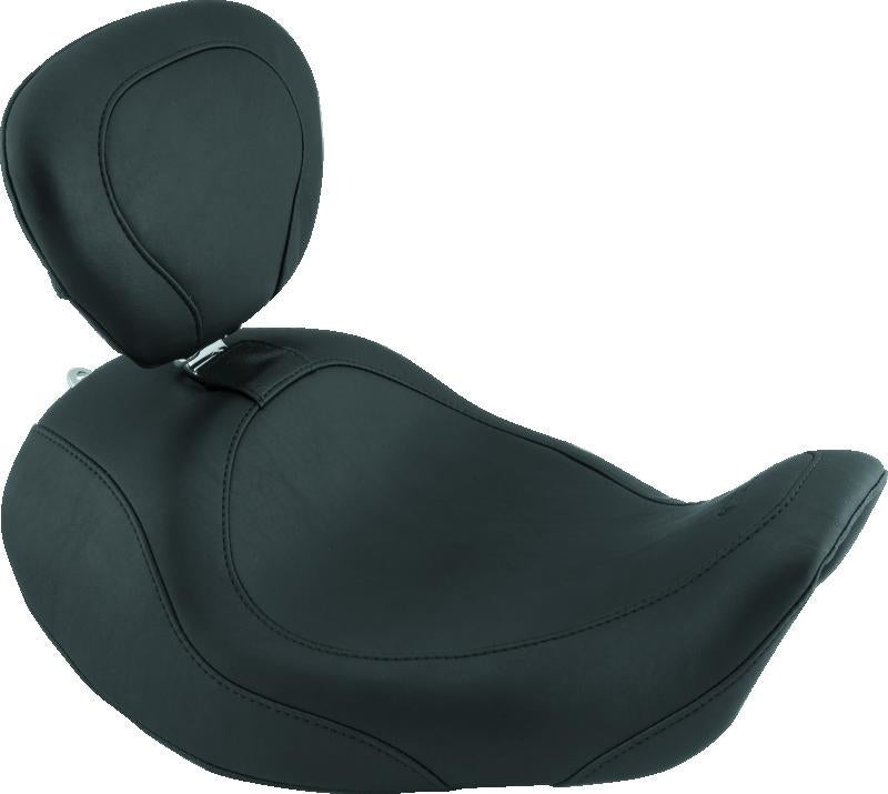 Mustang 06-17 Harley Dyna Wide Tripper Forward Solo Seat w/Driver Backrest - Black