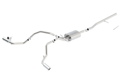 Borla 14 Silv/Sierra C/B Exhaust ATAK 1500 5.3L V8 AT/MT 2&4WD Ext Cab Split Side Exit