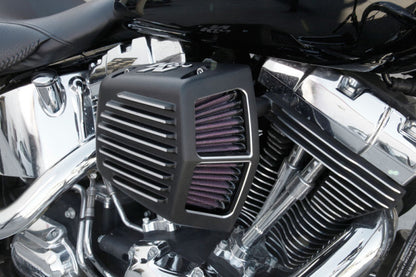 K&N Street Metal Intake System for 01-16 Harley-Davidson Softail/Dyna - Shaker Black