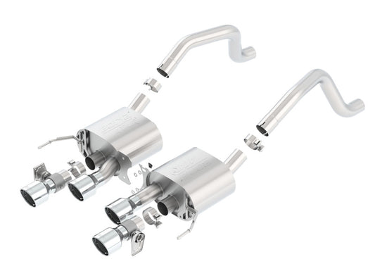 Borla 15 Chevy Corvette C7 ZO6 6.2L w/o AFM w/ NPP ATAK Quad RD RL IC Tips Center Rear Exit Exhaust