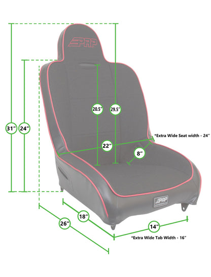 PRP 97-02 Jeep Wrangler TJ Premier High Back Suspension Seats Kit (Pair) - Gray