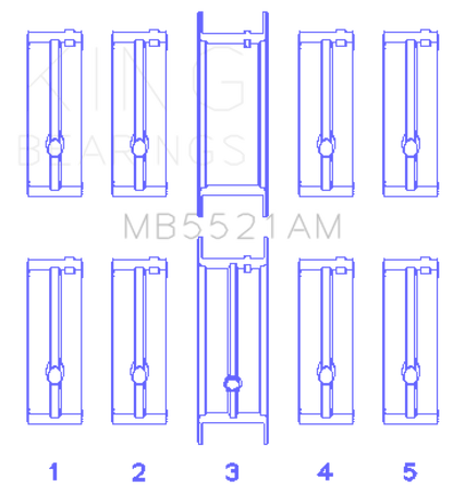 King Engine Bearings Chrysler 2.2L Main Bearing Set