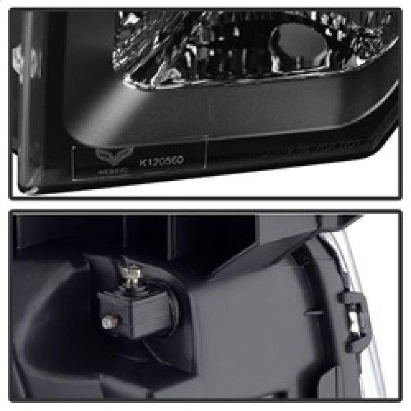 xTune Ford F150 09-14 Projector Headlights Halogen Model Only LED Halo Black PRO-JH-FF15009-CFB-BK