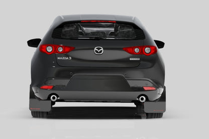 Rally Armor 19-25 Mazda3 Hatchback Red UR Mud Flap w/White Logo