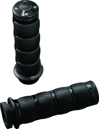 Kuryakyn Premium ISO Grips Without Throttle Boss Throttle-By -Wire Black