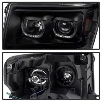 xTune Ford F150 09-14 Projector Headlights Halogen Model Only LED Halo Black PRO-JH-FF15009-CFB-BK