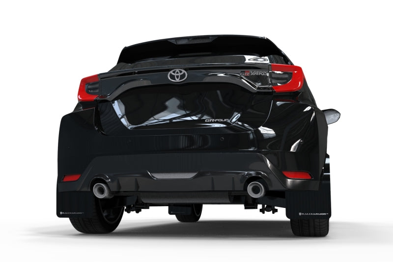Rally Armor 20-25 Toyota GR Yaris Black Mud Flap w/White Logo