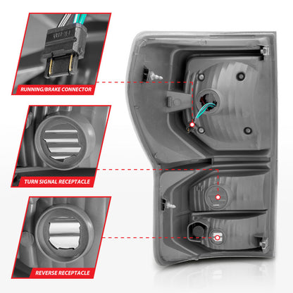 ANZO 07-11 Toyota Tundra Full LED Taillights Black Housing Clear Lens G2 (w/C light Bars)
