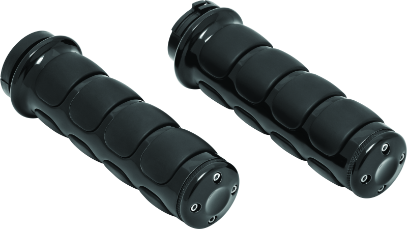 Kuryakyn Premium ISO Grips Without Throttle Boss Dual Cable Black