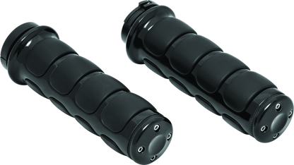 Kuryakyn Premium ISO Grips Without Throttle Boss Dual Cable Black