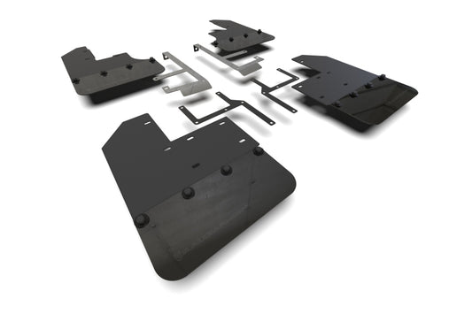 Rally Armor 19-25 Jeep JT Gladiator (Mojave/Rubicon) Black Mud Flap w/Metallic Black Logo