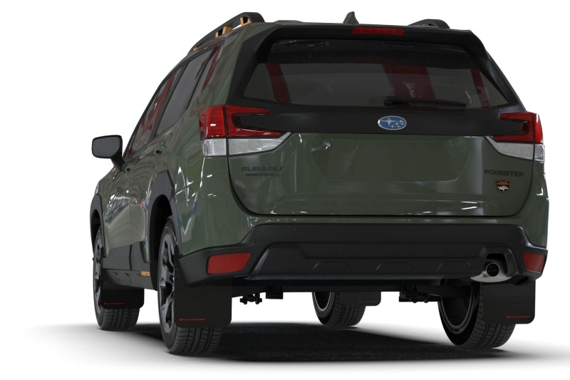 Rally Armor 22-24 Subaru Forester & Wilderness Black UR Mud Flap w/Wild Orange Logo