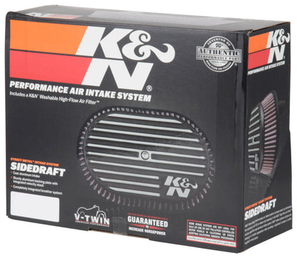 K&N Street Metal Intake System for 02-06 Harley-Davidson Road King F/I 88cl Side Draft Dyna/Softail