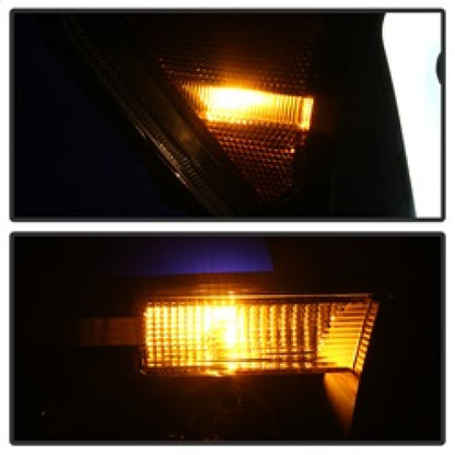 xTune Toyota Tundra 07-13 LED Light Bar Projector Headlights Black PRO-JH-TTU07-LED-BK