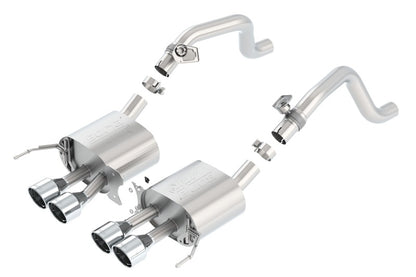Borla 2014 Chevy Corvette C7 w/ AFM w/o NPP Atak Rear Section Exhaust Quad Rd Rl IC Tips