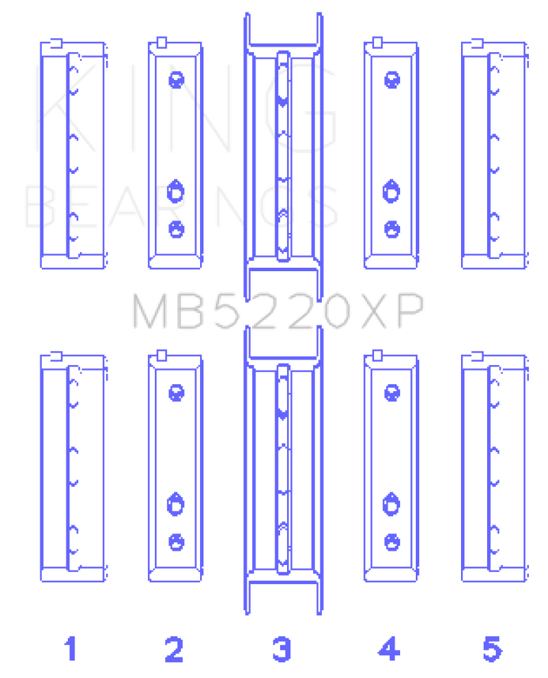 King Subaru WRX/STi EJ20 EJ22 EJ25 Flange #3 Position Performance Main Bearing Set - Size +0.25mm