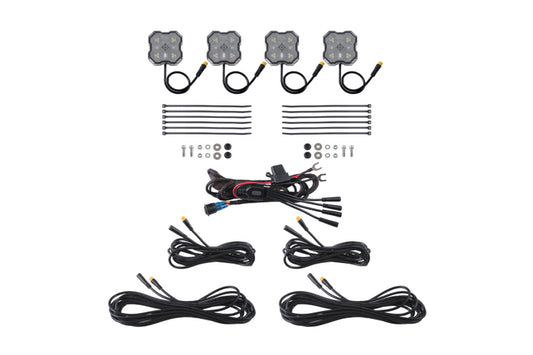Diode Dynamics Rock Light - Red/White - M8 4-Pack