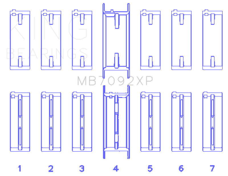 King Engine Bearings Nissan RB26DETT Performance Main Bearing Set - Size STD