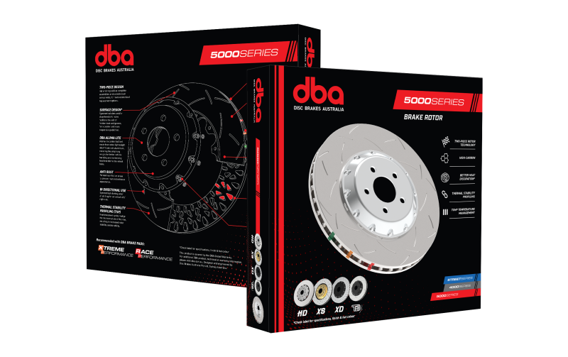DBA 19+ Chevrolet Camaro ZL1 (w/ NAS Nuts) 5000 Series Black Hat T3 Slotted KP Brake Rotor - Black