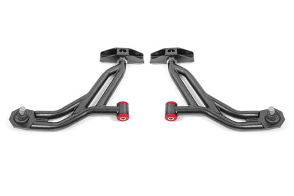 BMR 10-14 Ford Mustang Adj. Lower A-Arms Delrin/Rod End w/ 19mm STD. Ball Joint - Black Hammertone