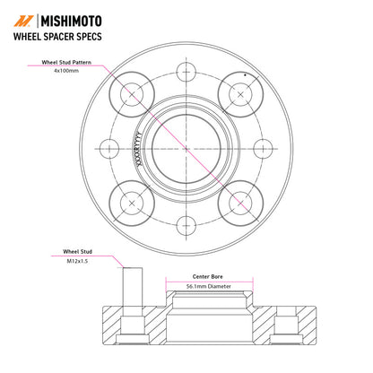 Mishimoto Wheel Spacers - 5x120 - 67.1 - 20 - M14 - Black