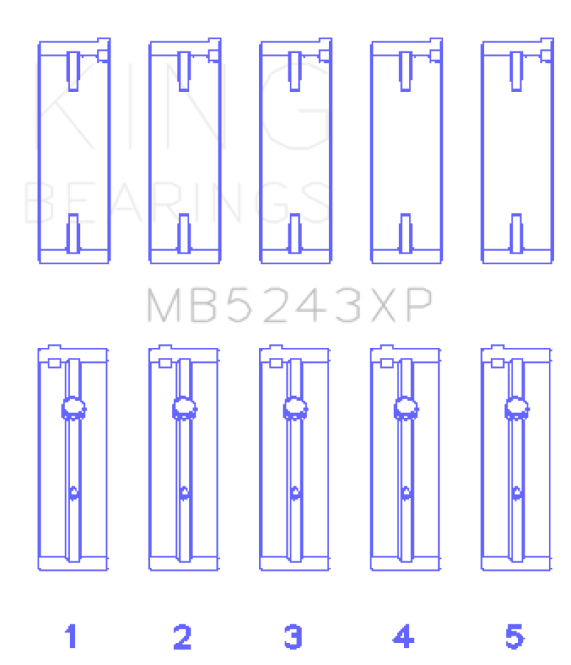 King Engine Bearings Nissan SR20DE/DET (2.0L) Performance Main Bearing Set - Size STD