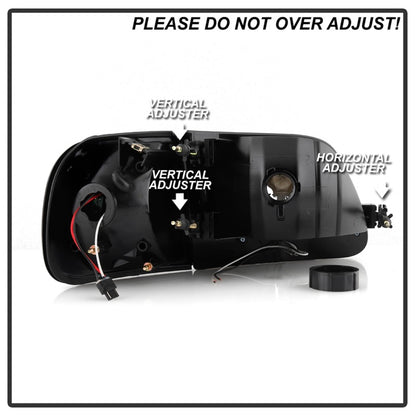 xTune Ford F150 97-03 Crystal Headlights w/ Clear LED Corners Black HD-ON-FF15097-LED-SET-BK