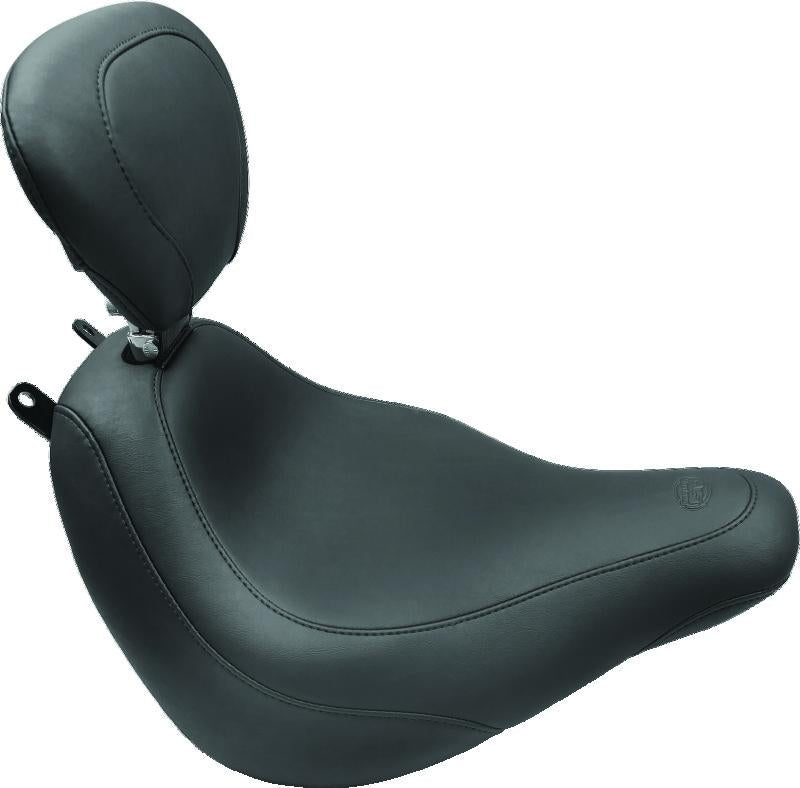 Mustang 18-19 Honda Gold Wing GL1800 Standard Touring 1PC Seat w/ Driver Backrest - Black