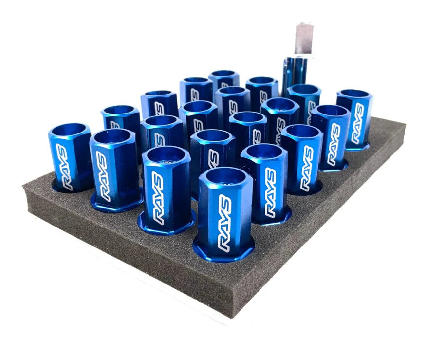 Rays Dura-Nut L32 Straight Type 12x1.25 Lug Nut Set 16 Lug 4 Lock Set - Blue
